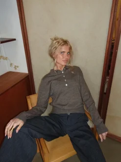 Jajana polo striktrøje - Brun