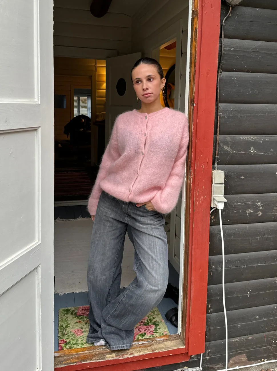 Jamilla mohair cardigan - Lyserød