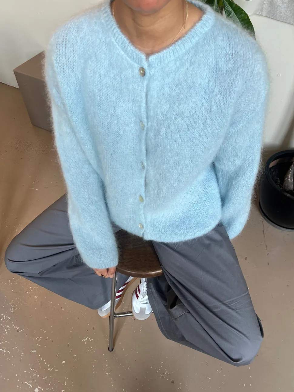 Jamilla mohair cardigan - Lyseblå