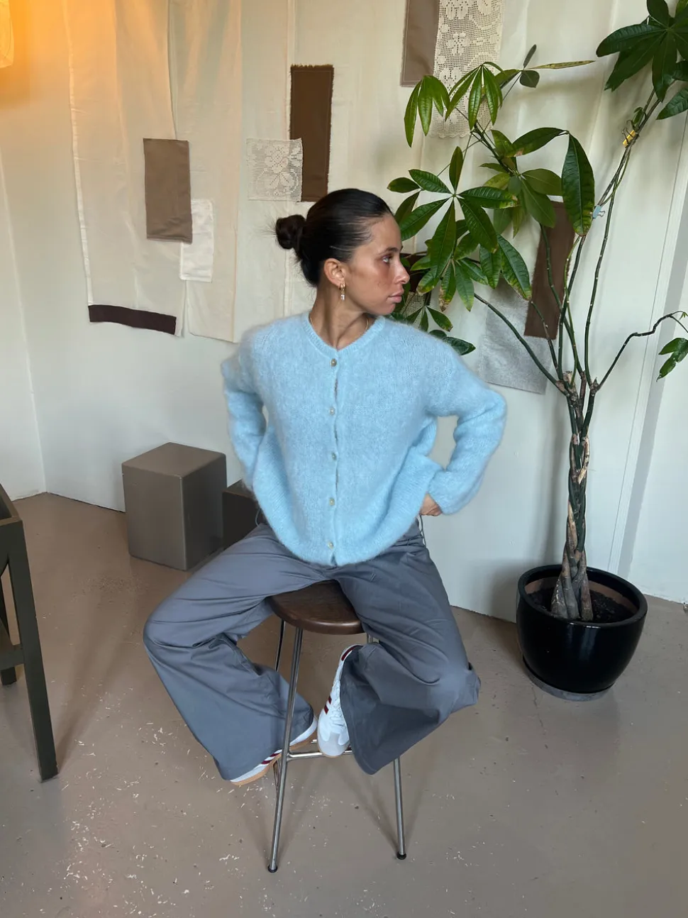 Jamilla mohair cardigan - Lyseblå