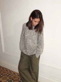 Jeala striktrøje - Beige/grå