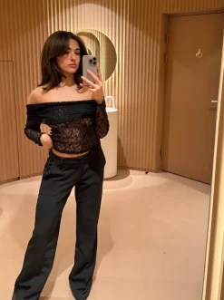 Jennie blonde off shoulder bluse - Sort