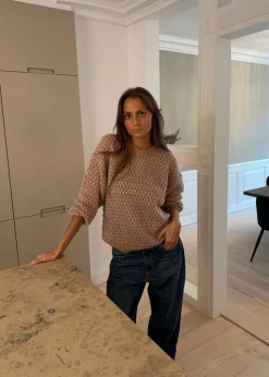 Jensine striktrøje - Lys rosa