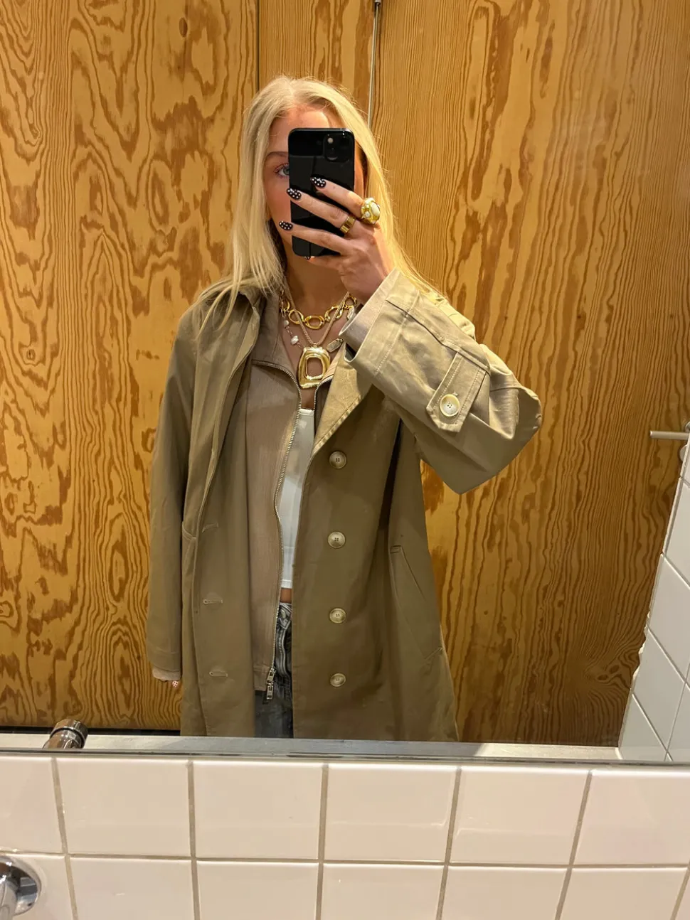 Josefine oversized trenchcoat - Mørk beige