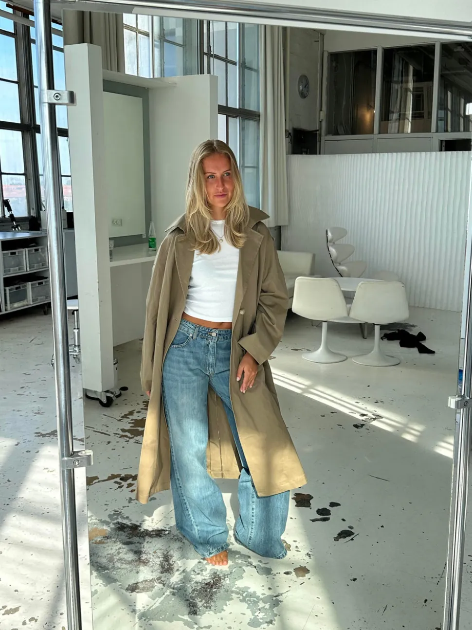 Josefine oversized trenchcoat - Mørk beige