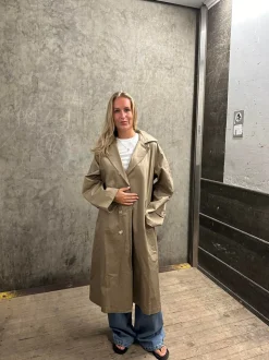 Josefine oversized trenchcoat - Mørk beige