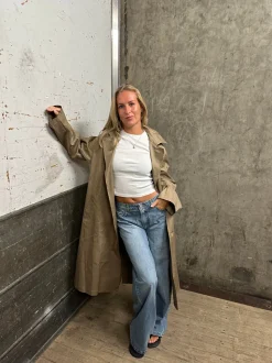 Josefine oversized trenchcoat - Mørk beige
