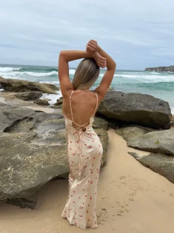 Juliana satinkjole - Guld