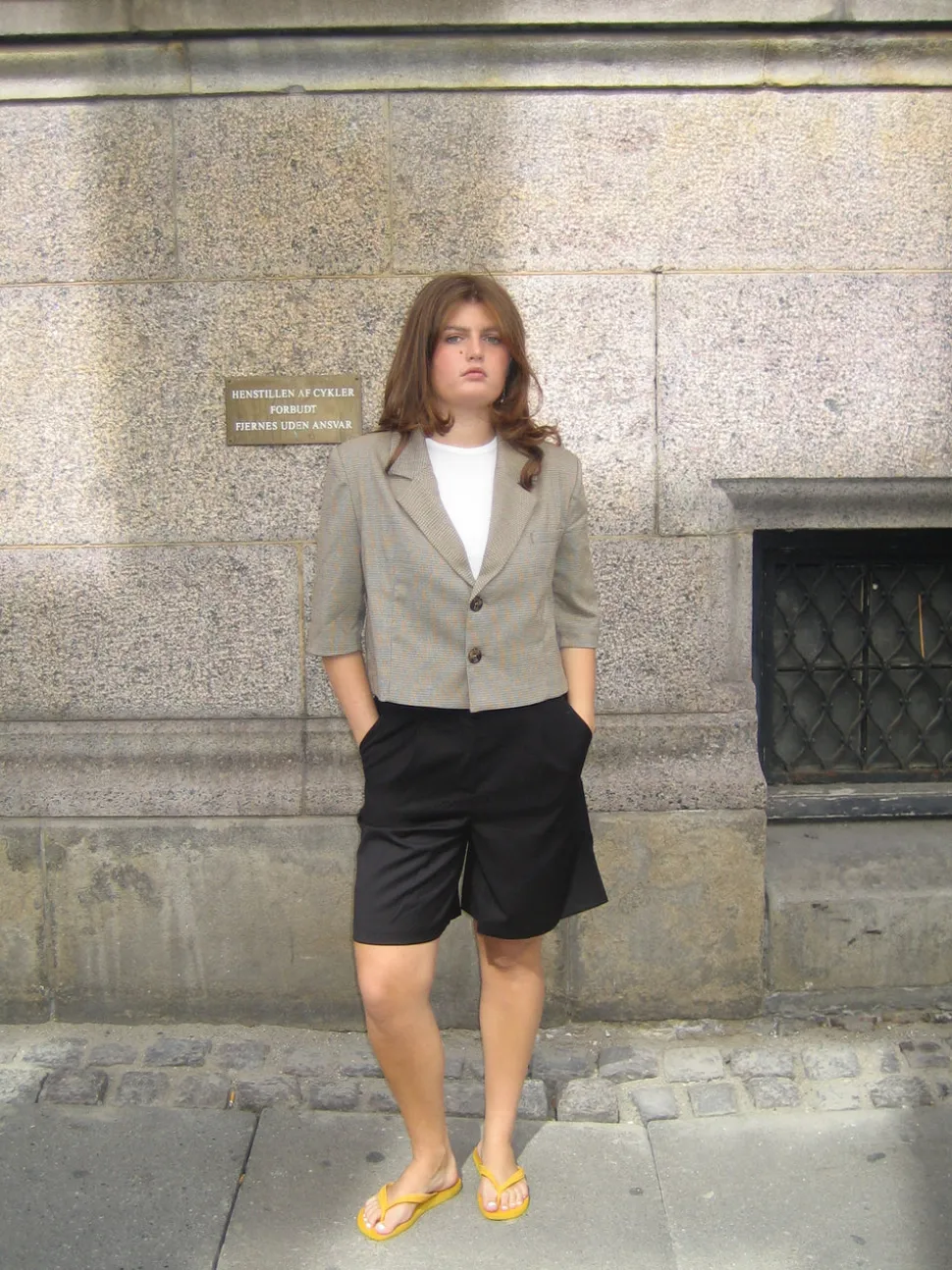 Juliane cropped blazer i tern - Grøn
