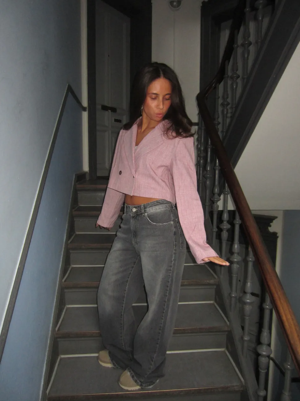 Julica cropped blazer - Rosa
