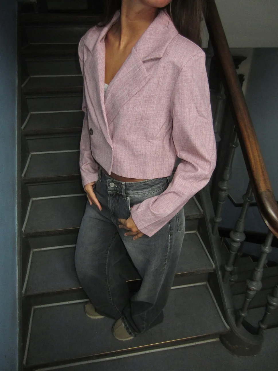Julica cropped blazer - Rosa