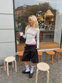 Kaia langærmet cashmere bluse - Hvid