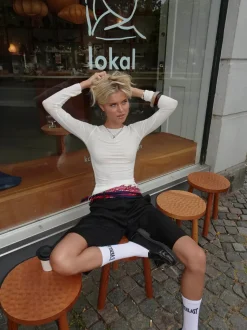 Kaia langærmet cashmere bluse - Hvid