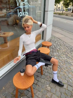 Kaia langærmet cashmere bluse - Hvid