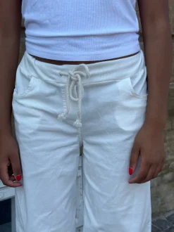 Kamila lavtaljede bukser - Off-white