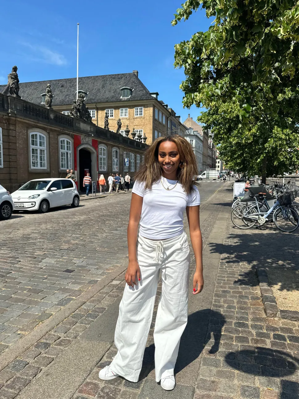 Kamila lavtaljede bukser - Off-white
