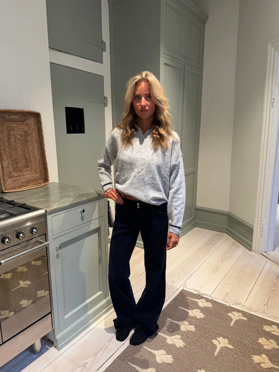 Karla fløjlsbukser - Navy