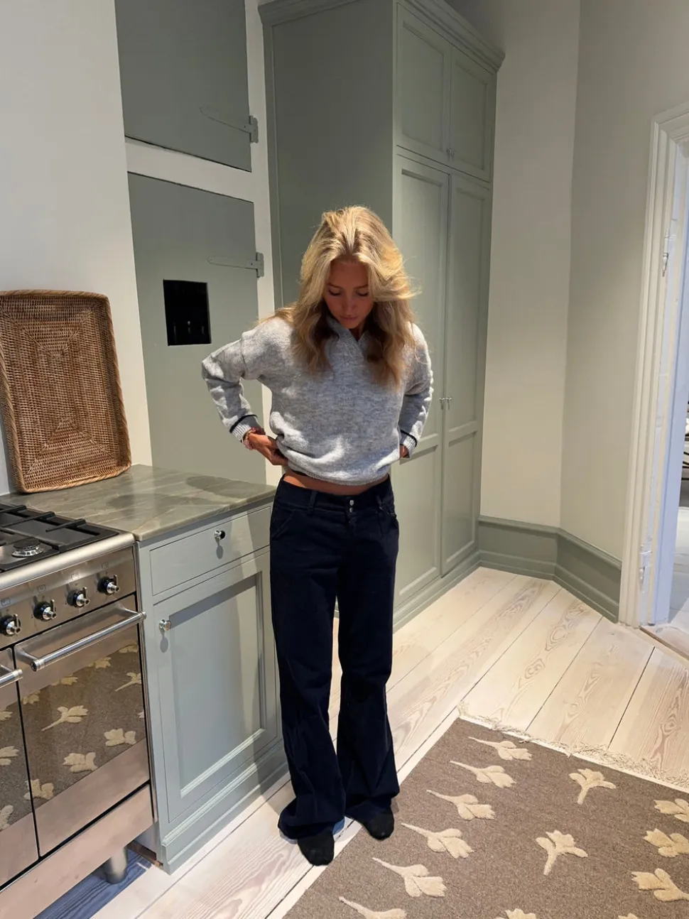 Karla fløjlsbukser - Navy