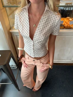 Kartia figursyet skjorte med polkaprikker - Off white/sort