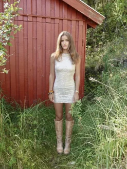 Kasy minikjole med pallietter - Beige