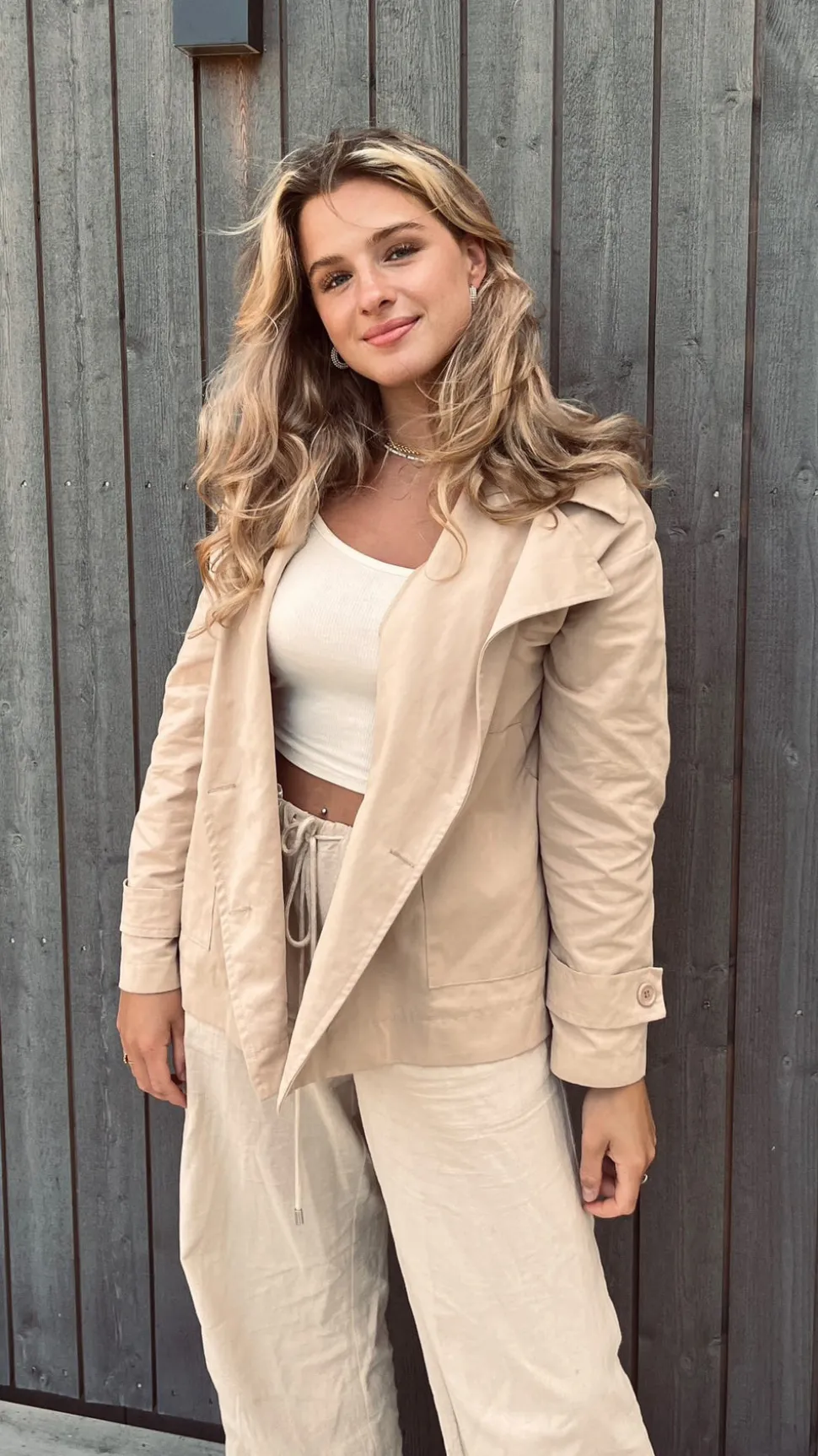 Katya kort trenchcoat - Beige