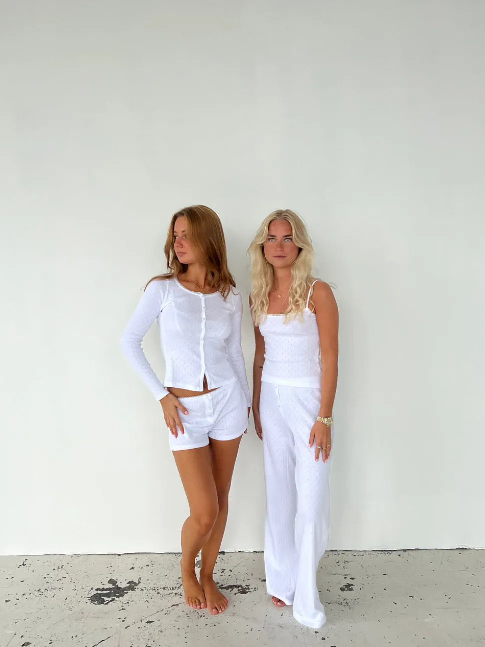 Kaya pointelle top - Hvid