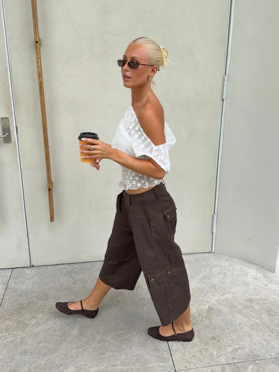 Kelsey bermudashorts med nålestriber - Brun