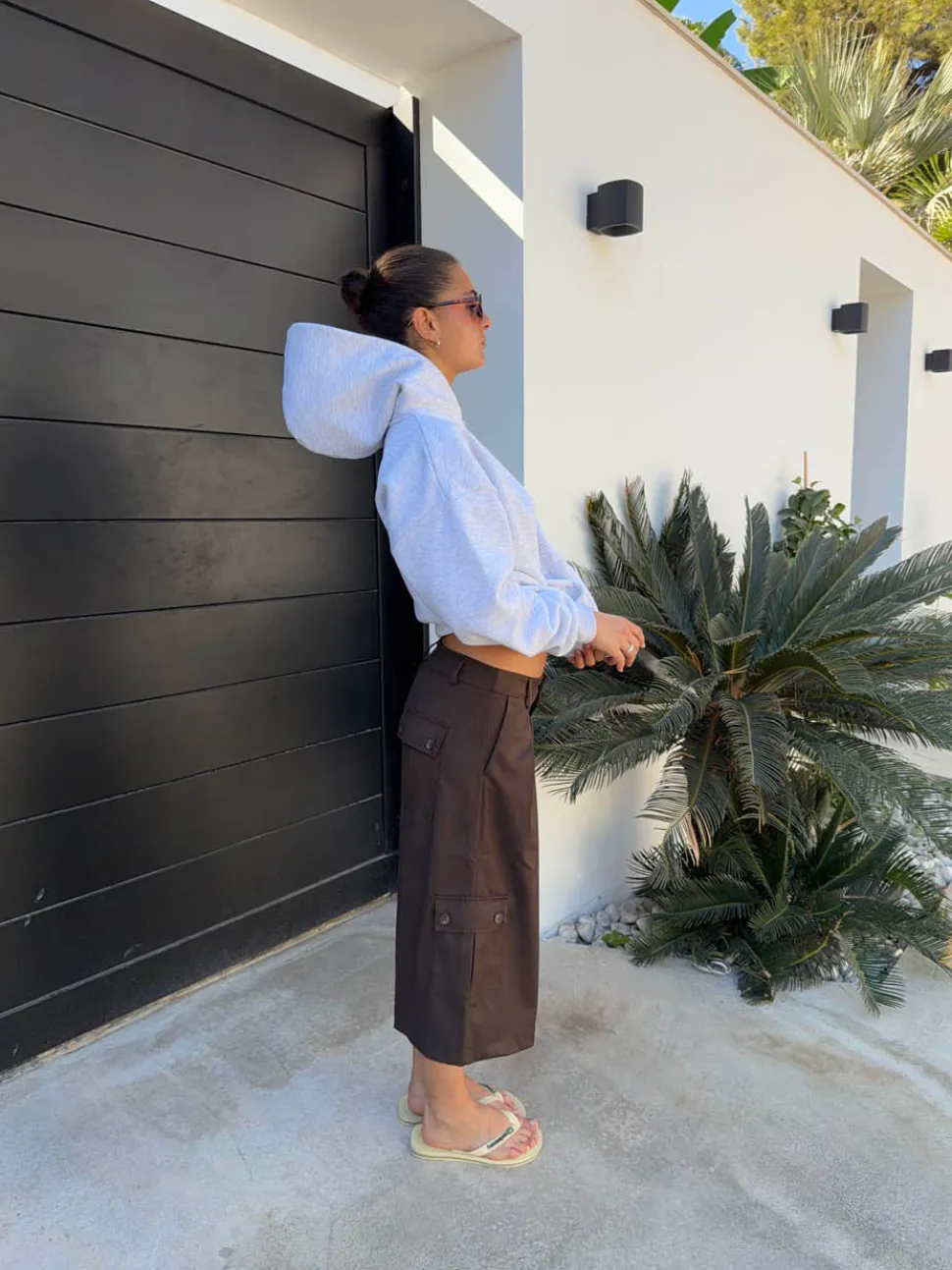Kelsey bermudashorts med nålestriber - Brun