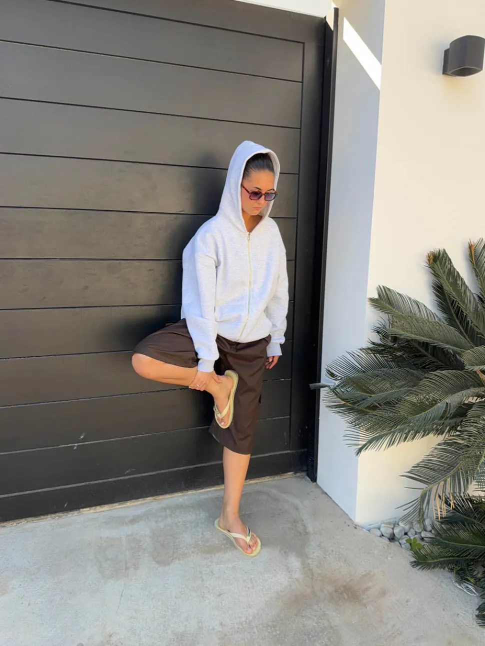 Kelsey bermudashorts med nålestriber - Brun