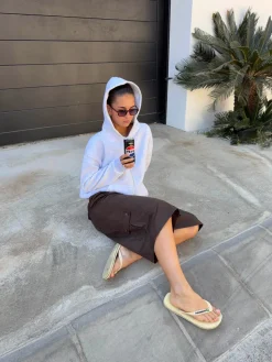 Kelsey bermudashorts med nålestriber - Brun
