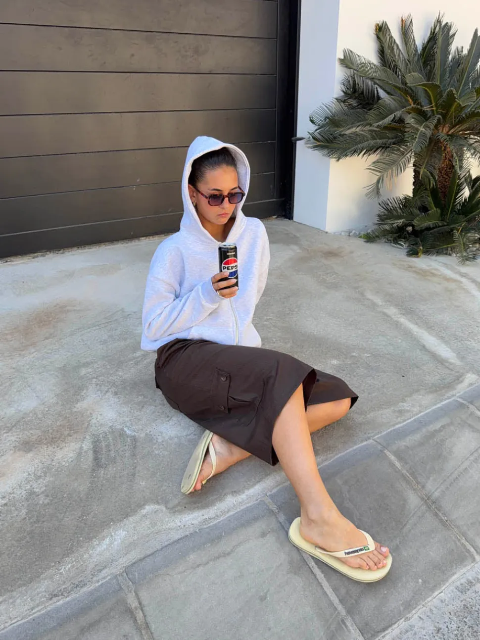 Kelsey bermudashorts med nålestriber - Brun
