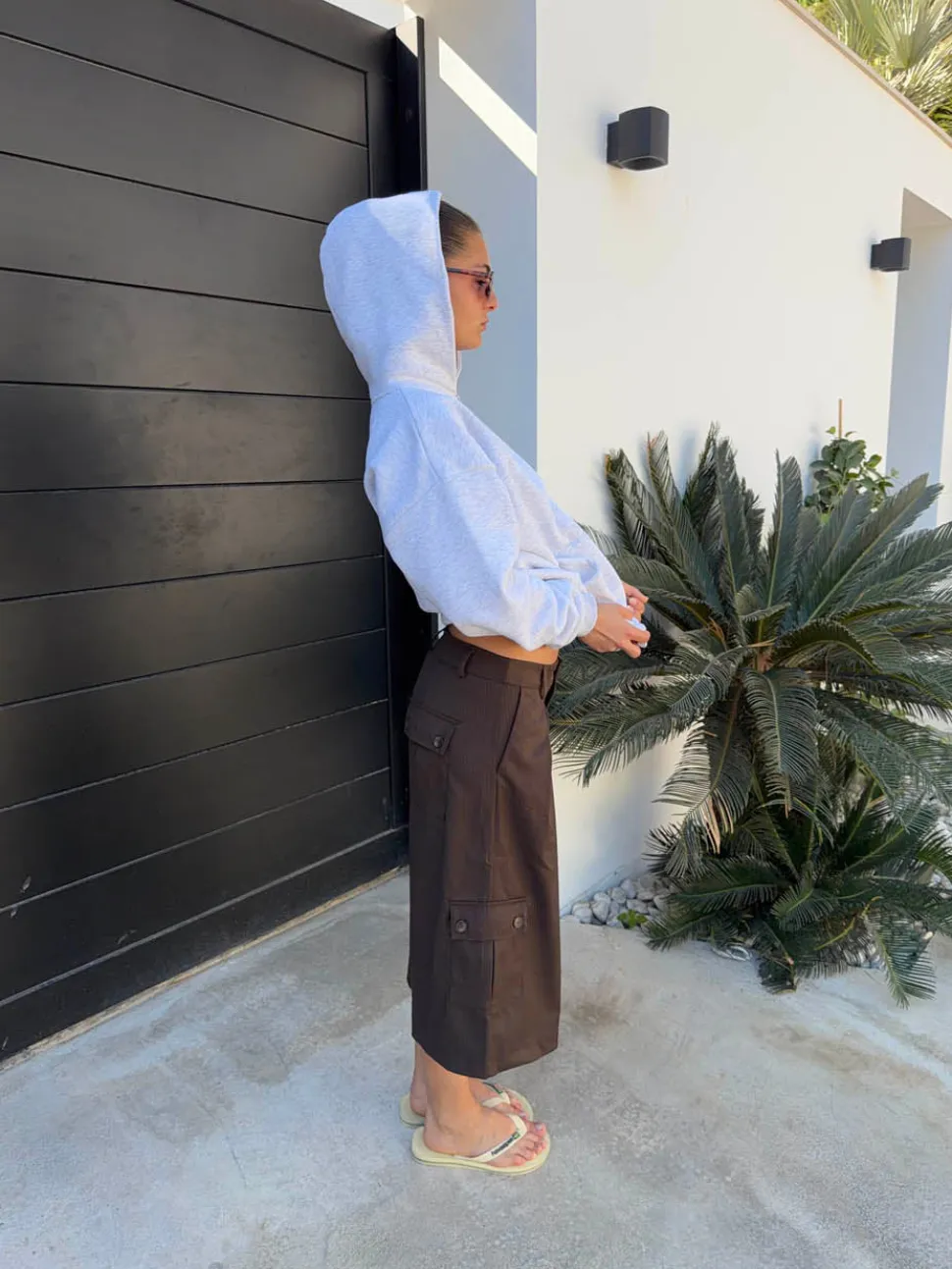 Kelsey bermudashorts med nålestriber - Brun