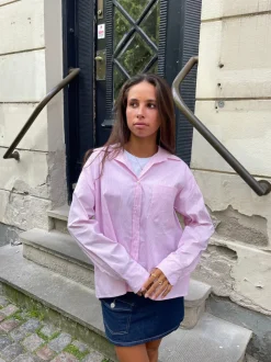 Kendall skjorte med striber - Lyserød/hvid