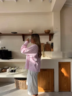 Kendall skjorte med striber - Lyserød/hvid