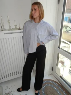 Kendall skjorte med striber - Lysegrå/hvid