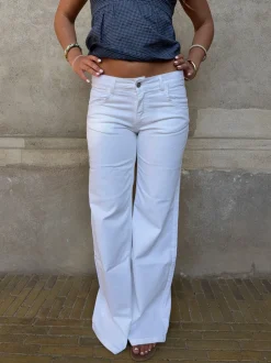 Kennie lavtaljede jeans - Hvid