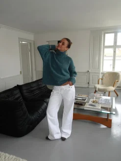 Kenny jeans med metalringe - Hvid