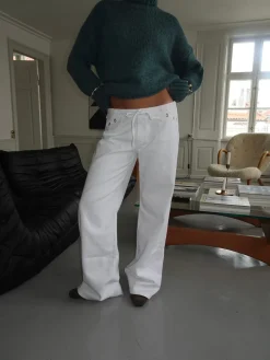Kenny jeans med metalringe - Hvid