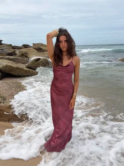 Kianna kjole med mønster - Bordeaux