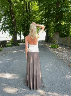 Kiera lang nederdel - Brun