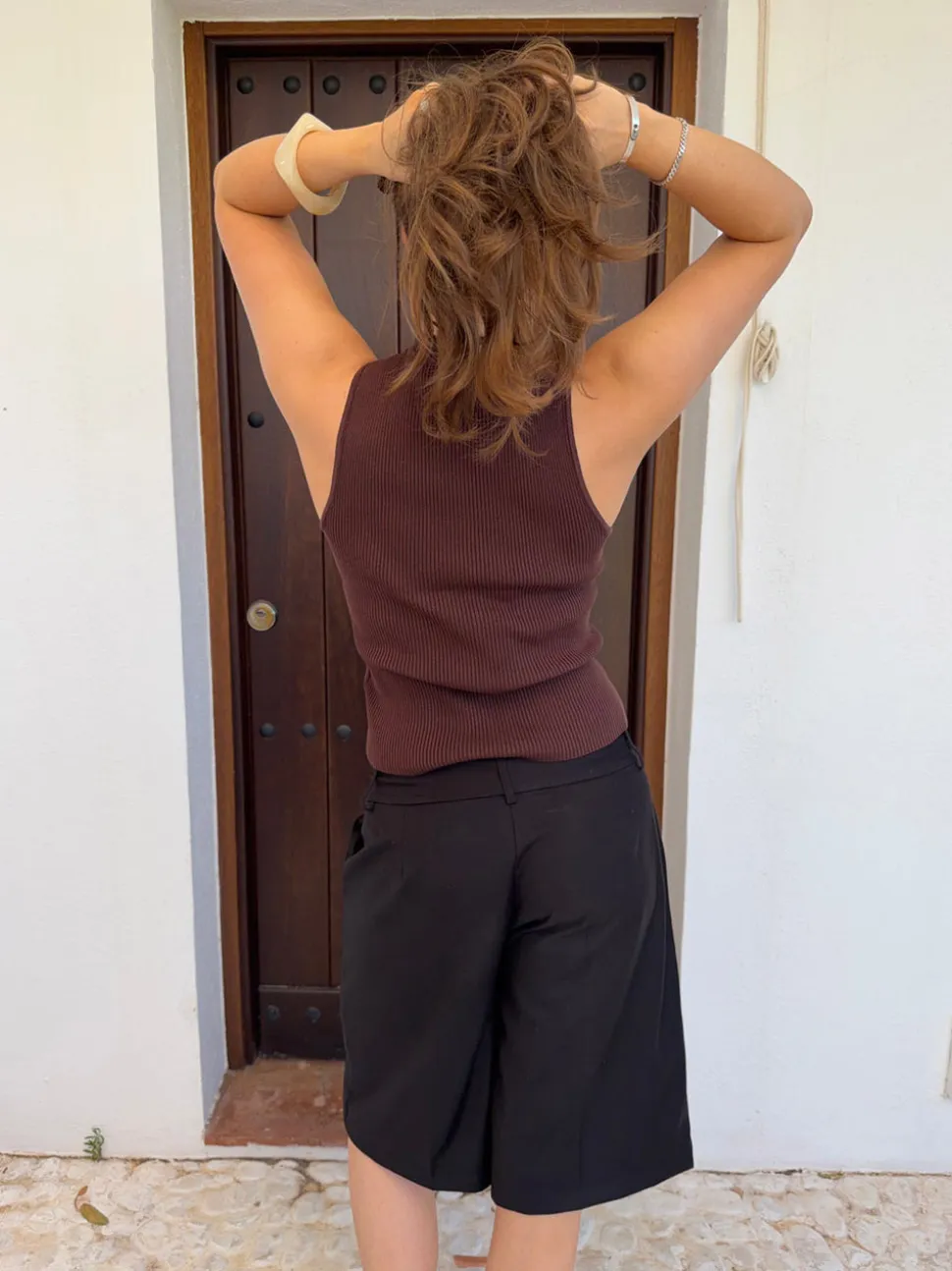 Lali top med knapper - Brun