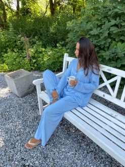 Laura pyjamasbukser - Lyseblå