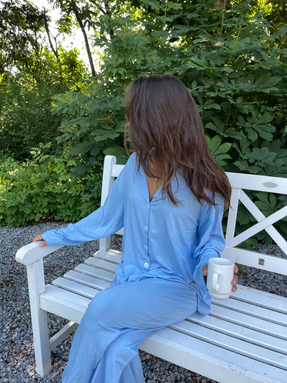 Laura pyjamasskjorte - Lyseblå