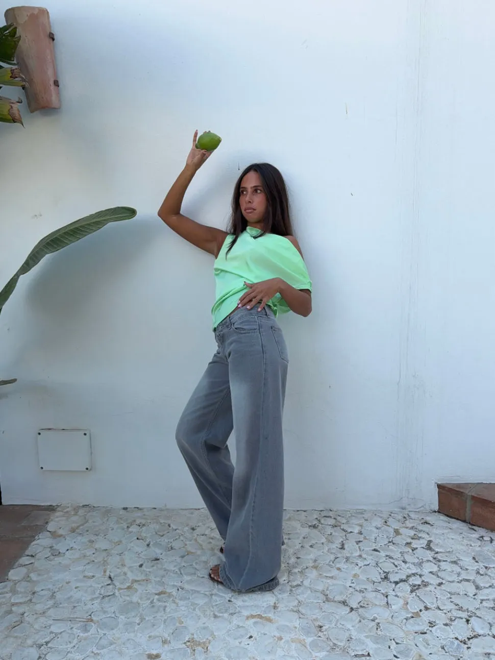 Lavina one shoulder top - Grøn