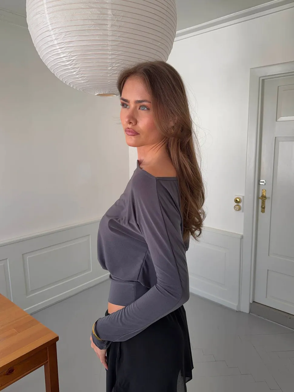Lena bluse - Mørkegrå