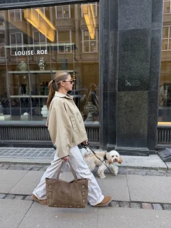 Lenaya jakke med denimryg - Beige