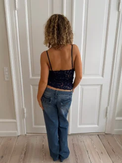 Lenia top med palietter - Navy