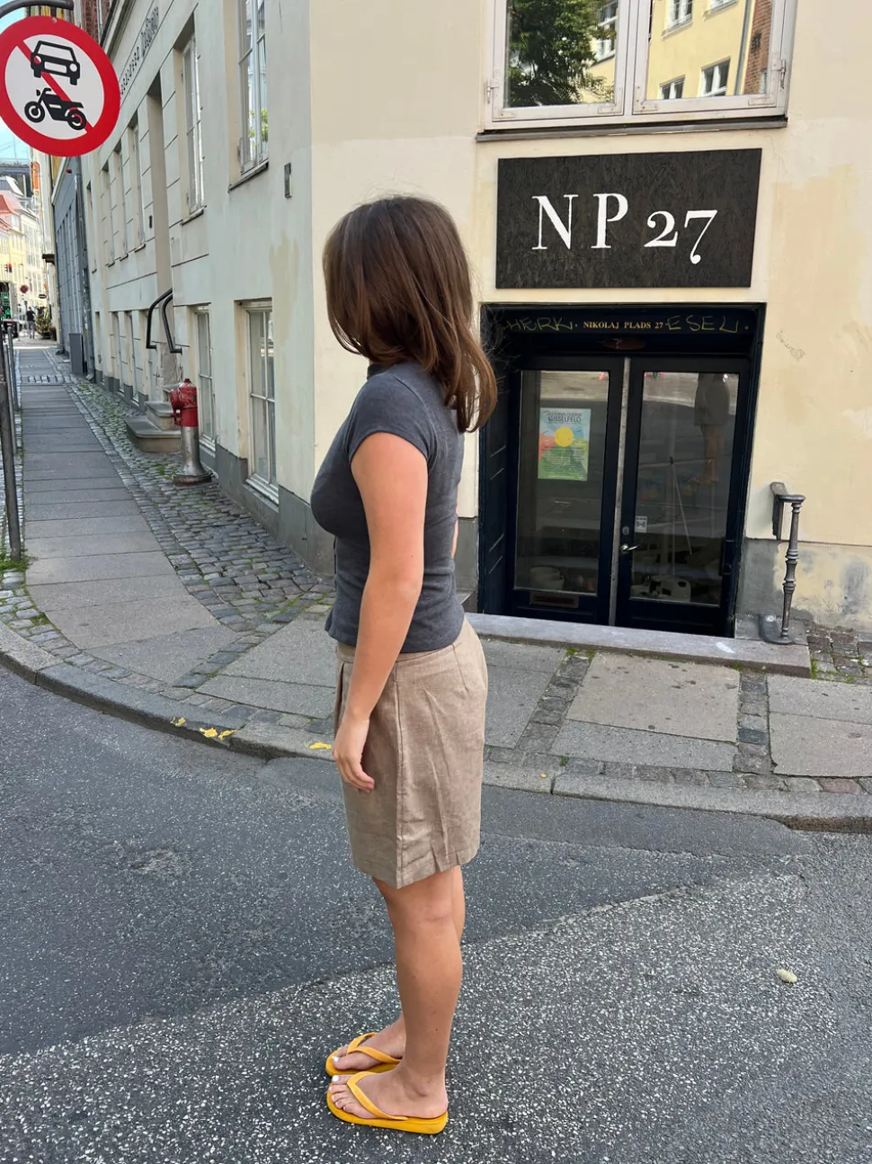 Leonie top med knapper - Grå