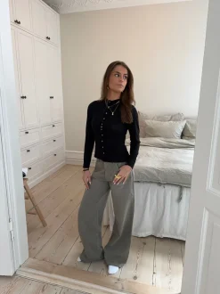 Leonora langærmet bluse - Sort