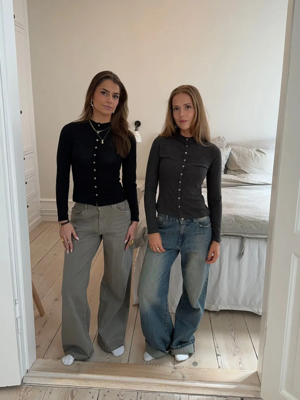 Leonora langærmet bluse - Sort